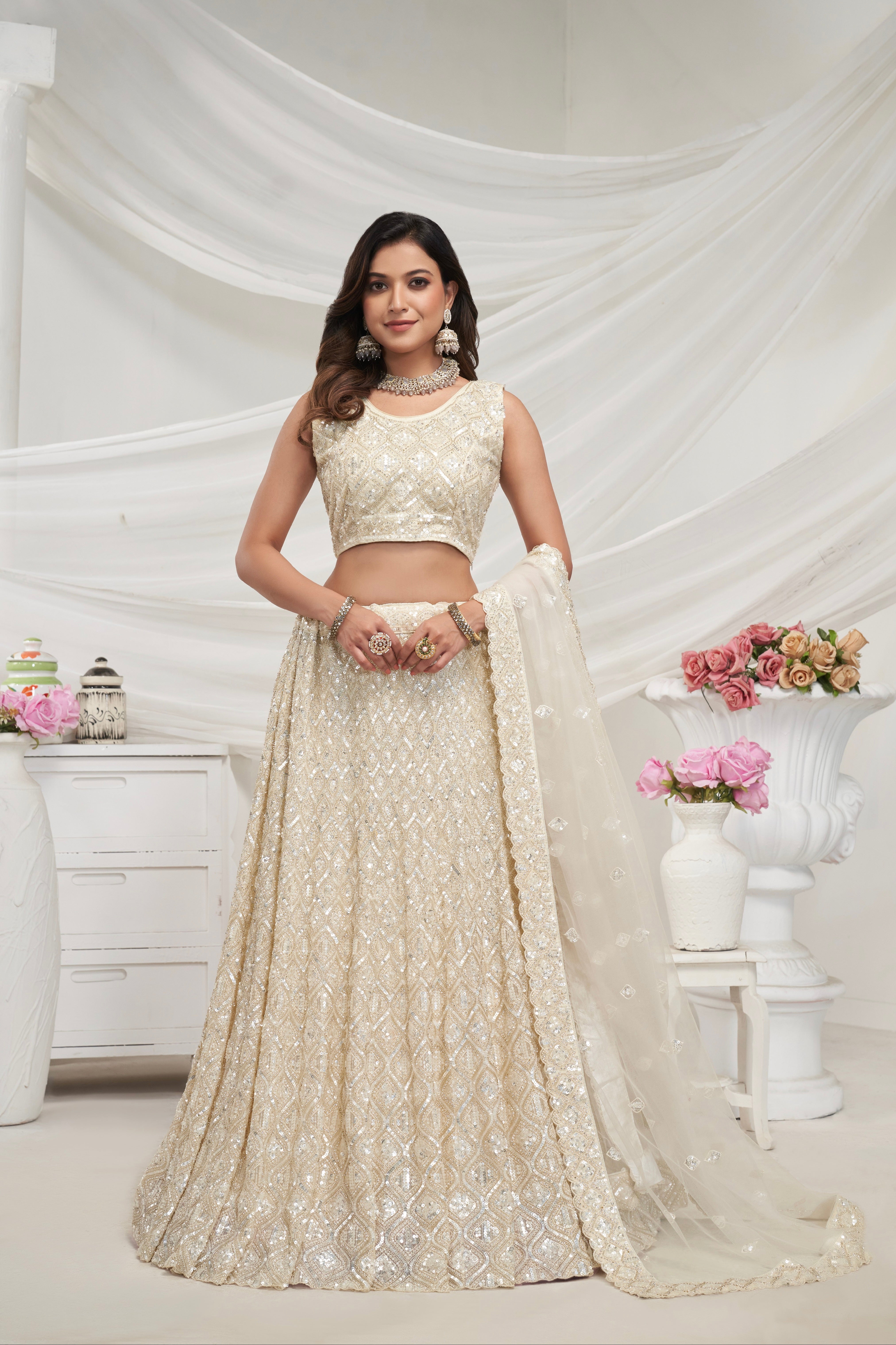 Ivory lehenga choli hotsell