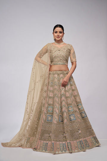 Elegant Golden Bridal Lehenga Set