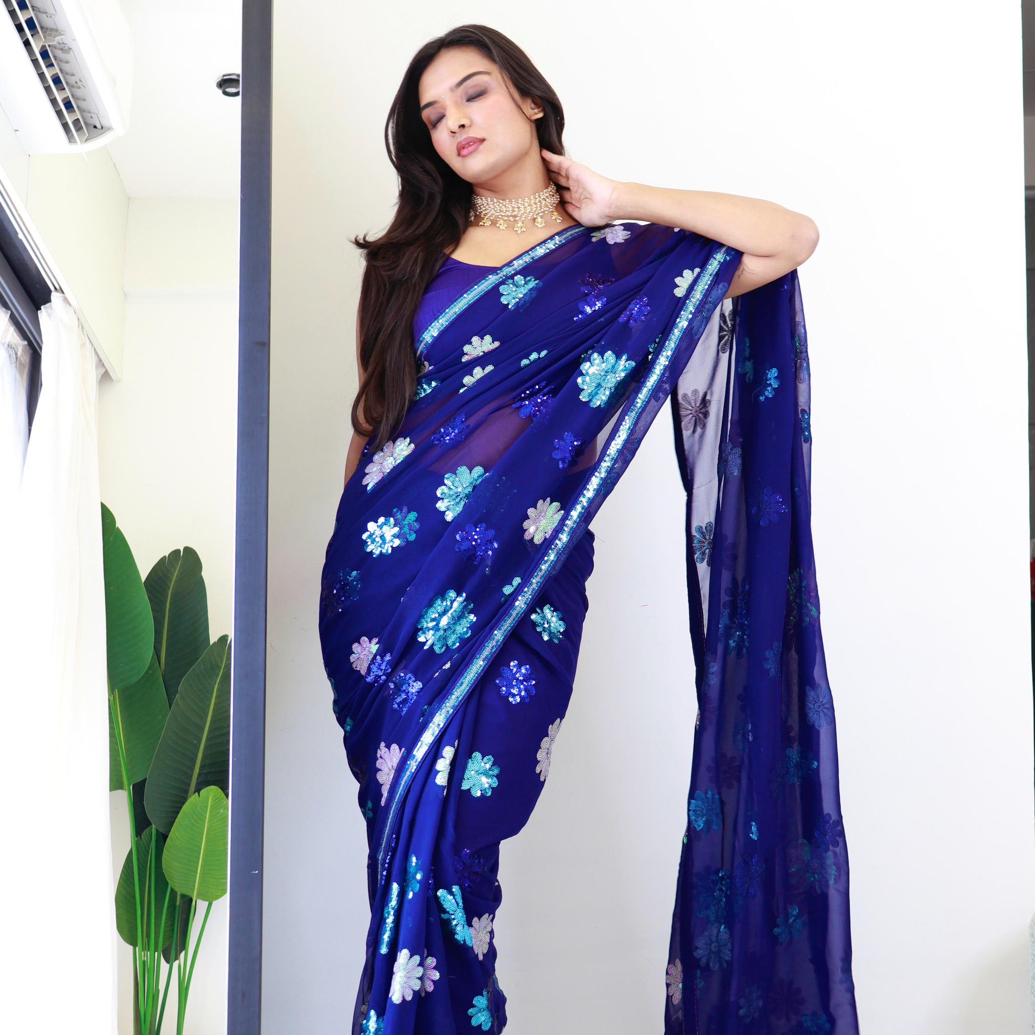 Georgette Sequence Saree