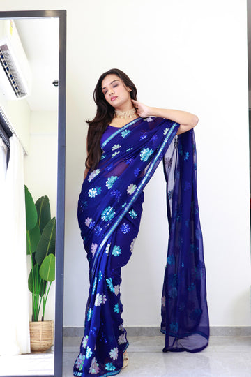 Georgette Sequence Saree