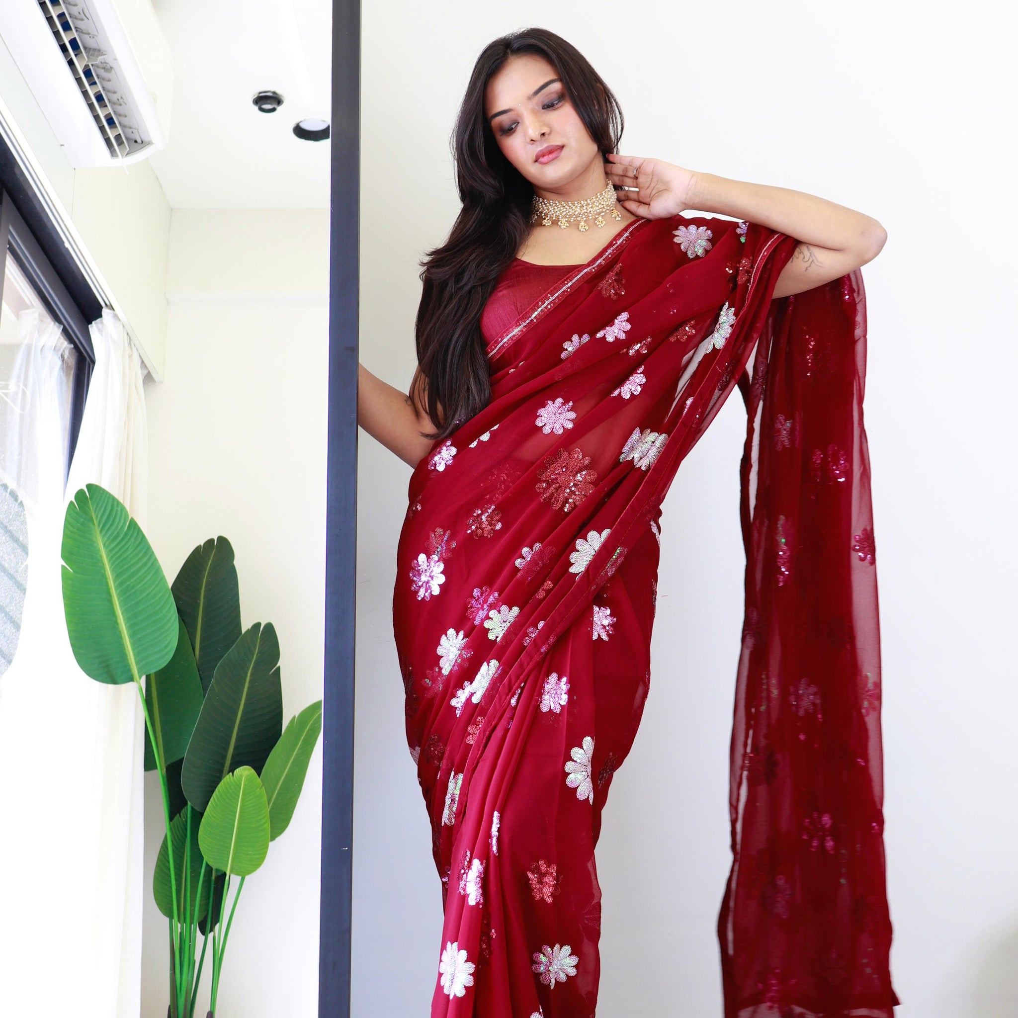 Georgette Sequence Saree