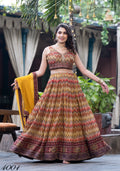 Multi-Color Digital Printed Wedding Lehenga Choli