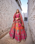 Stunning Vibrant Pink & Yellow Banarasi Silk Jacquard Lehenga