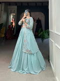 Georgette Lehenga Choli with Koti Jacket