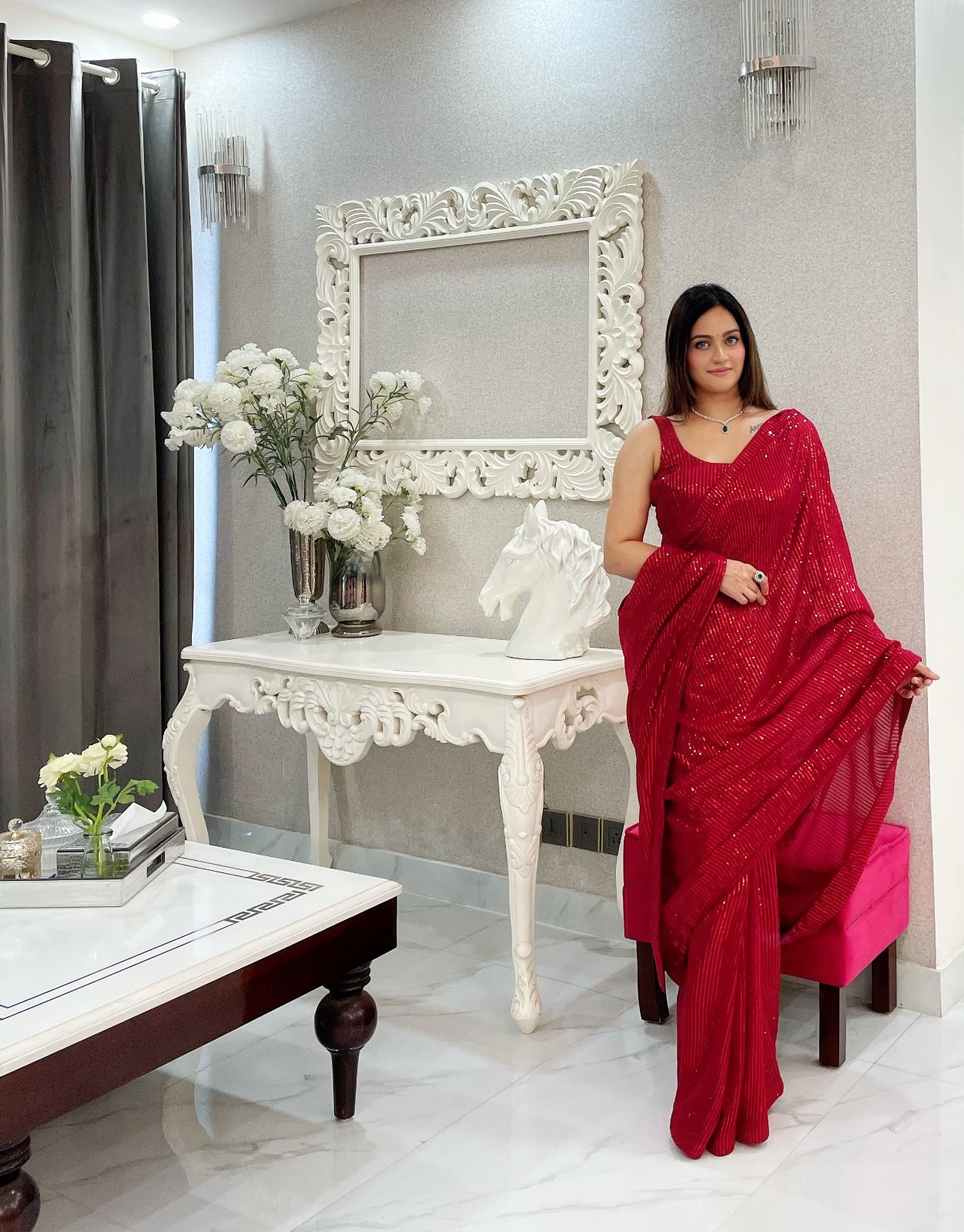 Georgette Sequence Saree