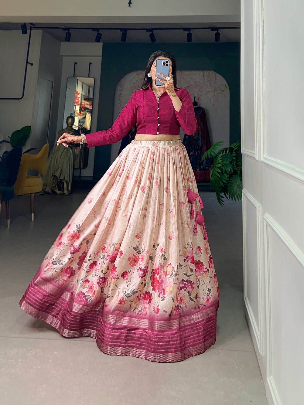 Floral Print Lehenga Choli