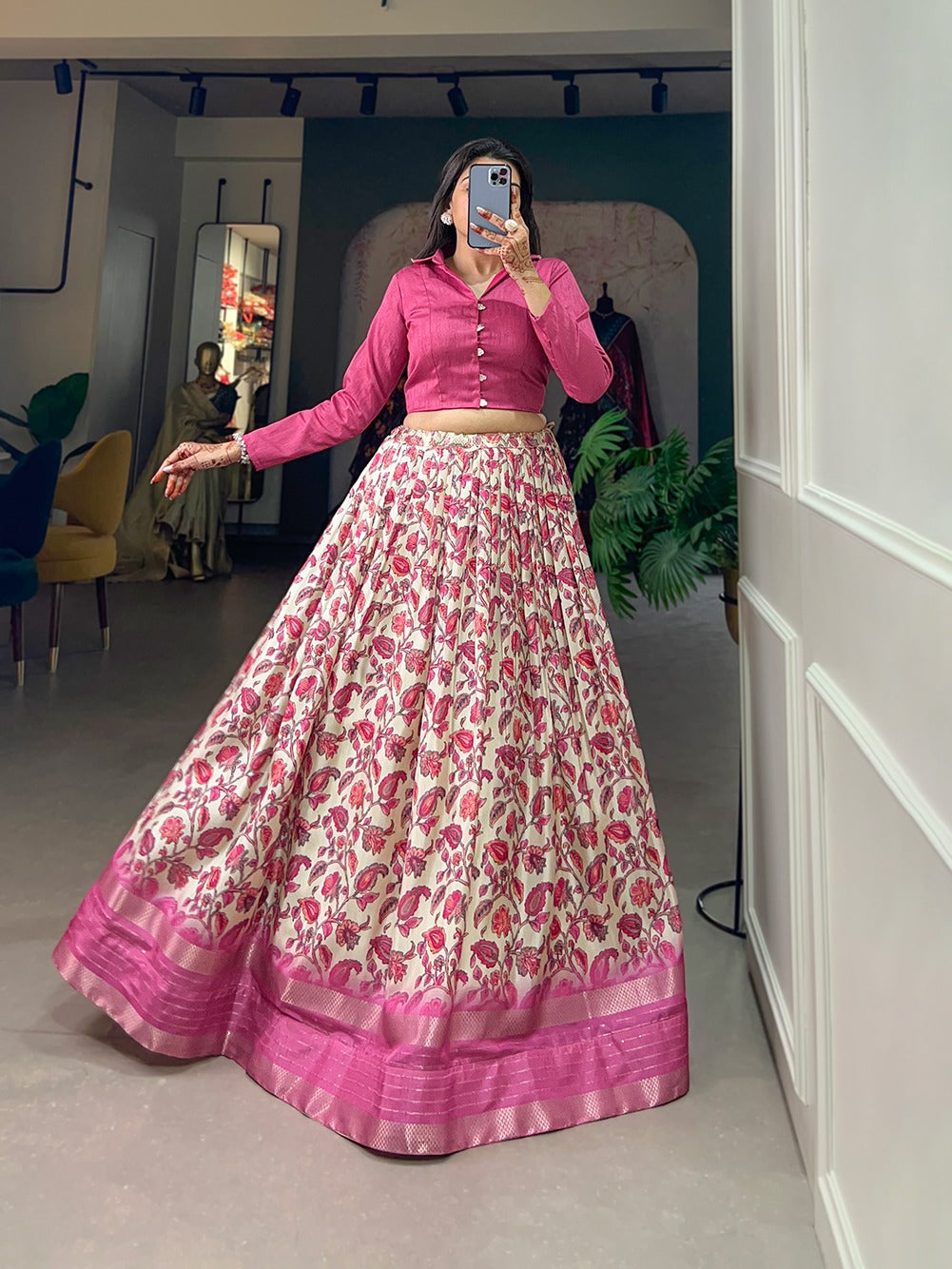 Floral Print Lehenga Choli