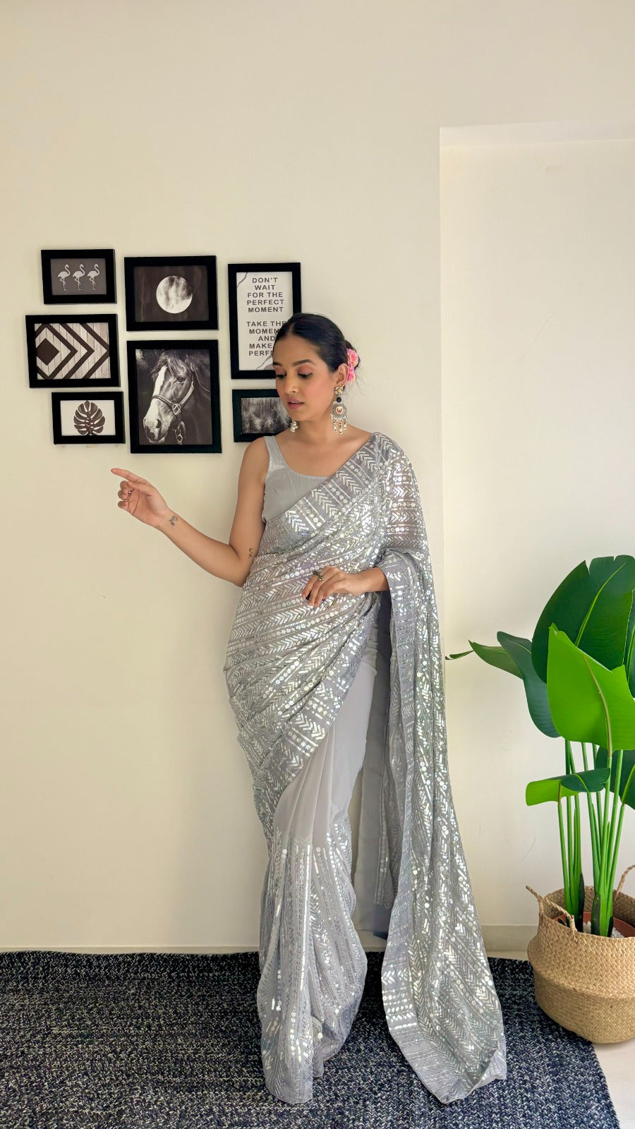 Georgette Sequence Saree