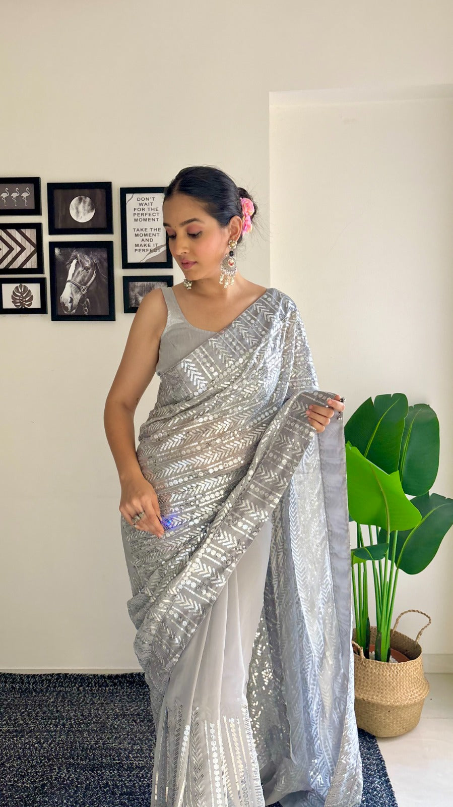 Georgette Sequence Saree