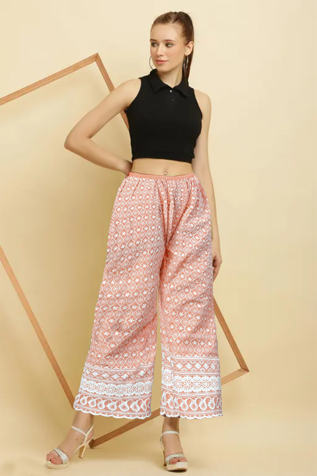 Lucknow Chikankari Pants For Women