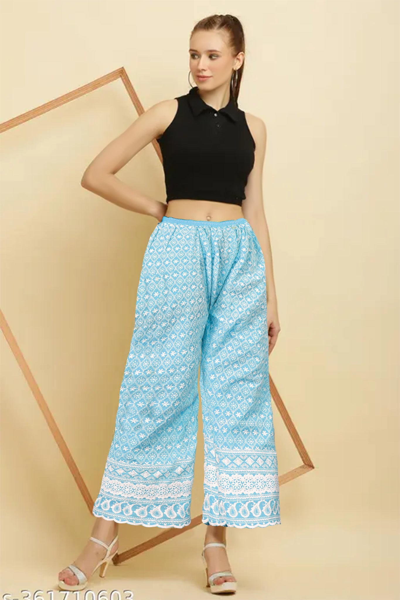 Lucknow Chikankari Pants For Women