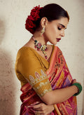 Orange Soft Brasso Saree with Dhupian Silk Blouse