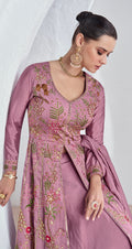 Lilac Embroidered Anarkali Suit with Premium Net Dupatta