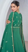 Green Embroidered Anarkali Suit with Premium Net Dupatta