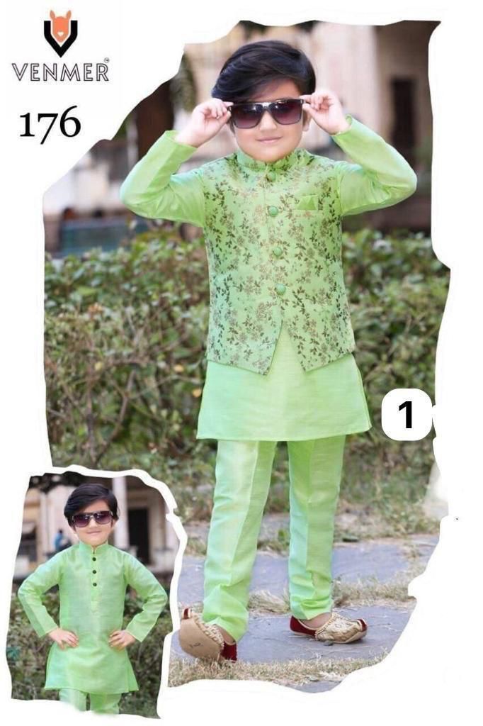 Kid's Kurta Pyjama With Jacket