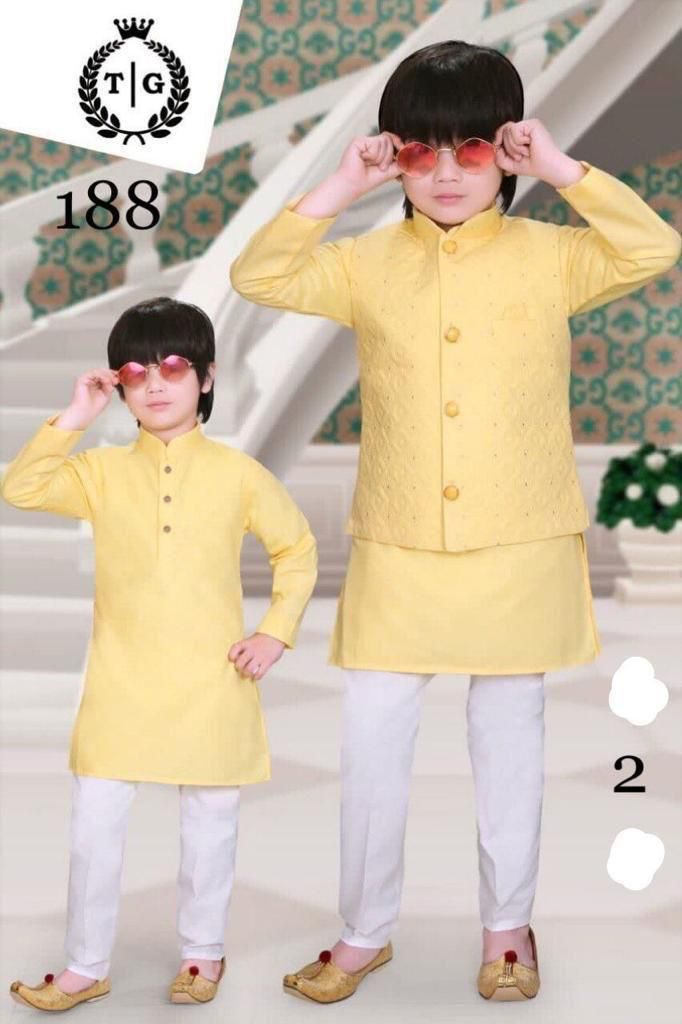 Kid's Kurta Pyjama With Jacket