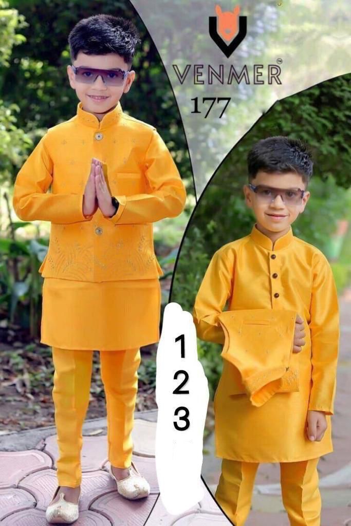 Kid's Kurta Pyjama With Jacket