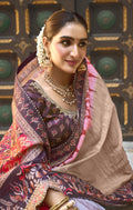 Beige Bhagalpuri Silk Saree with Pure Gota Work