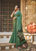 Green Gajji Silk Saree with Pure Handwork