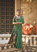 Green Gajji Silk Saree with Pure Handwork