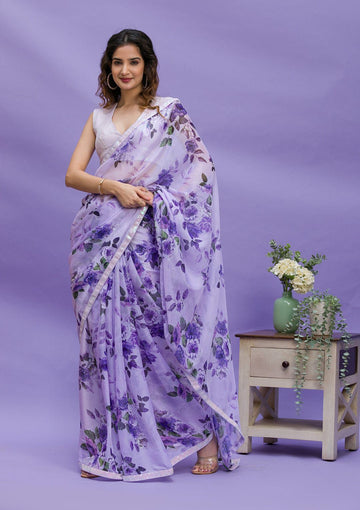 Flower Print Saree