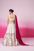 Cream Georgette Sequins Embroidery Bridal Lehenga Choli & Dupatta