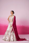 Cream Georgette Sequins Embroidery Bridal Lehenga Choli & Dupatta