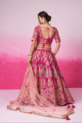 Pink Pure Silk Sequins Embroidery Bridal Lehenga Choli & Dupatta