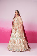 Cream Pure Silk Sequins Embroidery Bridal Lehenga Choli & Dupatta