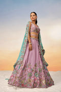 Mauve Pure Georgette Sequins Embroidery Lehenga Choli & Dupatta