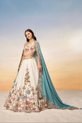 Cream Pure Georgette Sequins Embroidery Lehenga choli & Dupatta