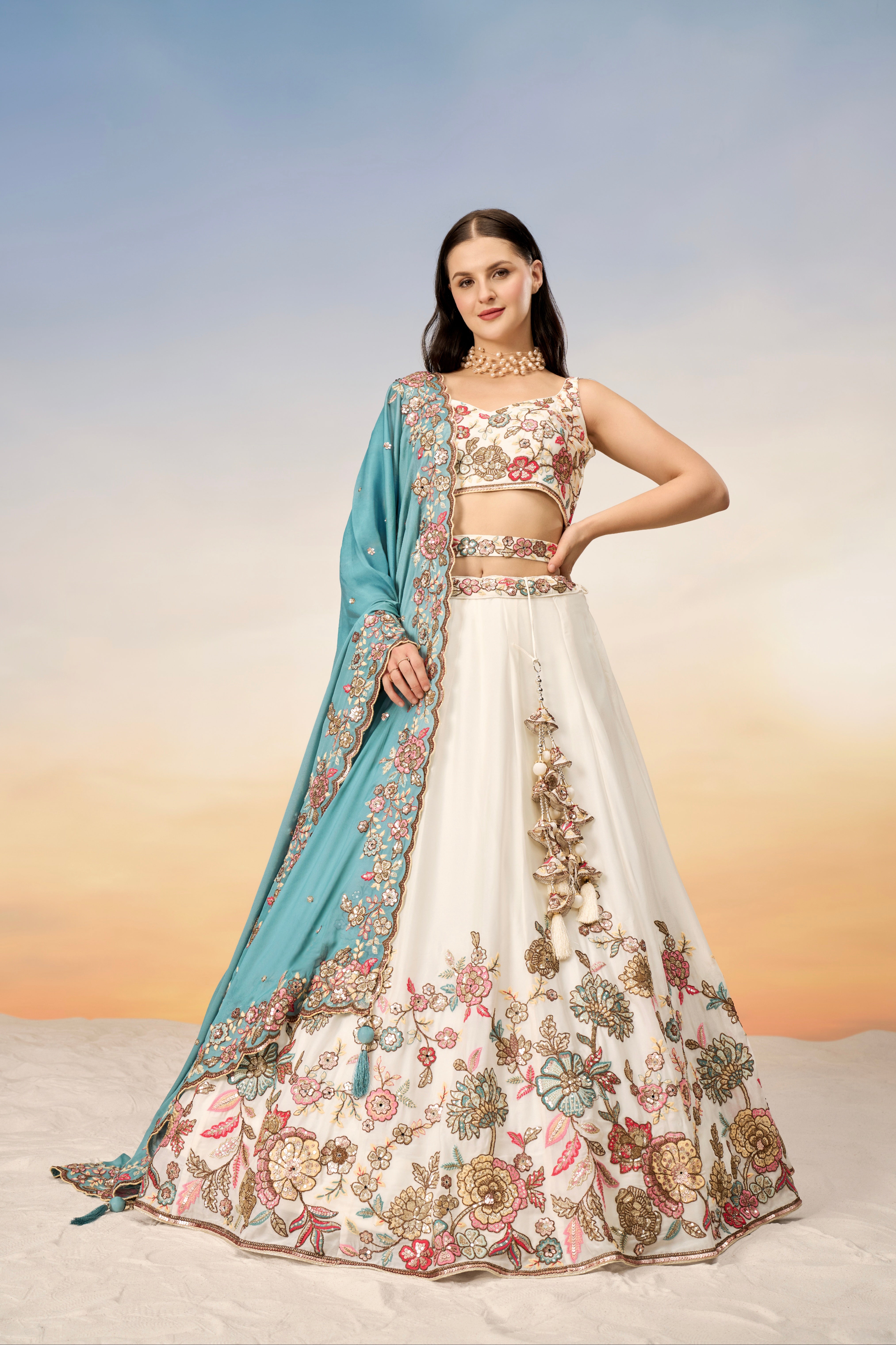 Beautiful Georgette Lehenga Choli With Embroidery & Sequence Work With Soft Net Dupatta For Women, Wedding Chaniya online Choli