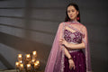 Burgundy Pure Chiffon Sequins Embroidery Lehenga Choli & Dupatta