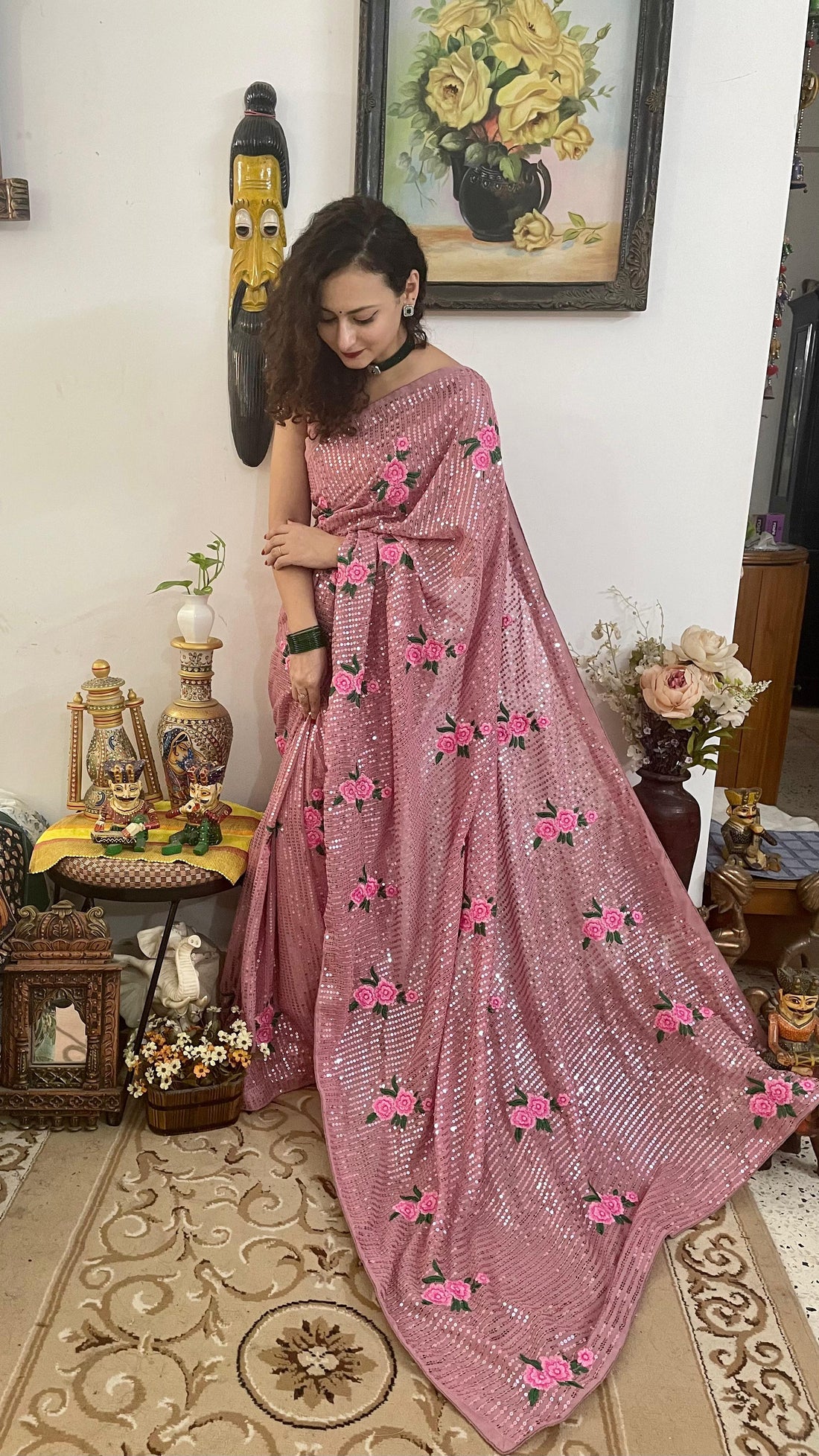 Georgette Sequence Saree