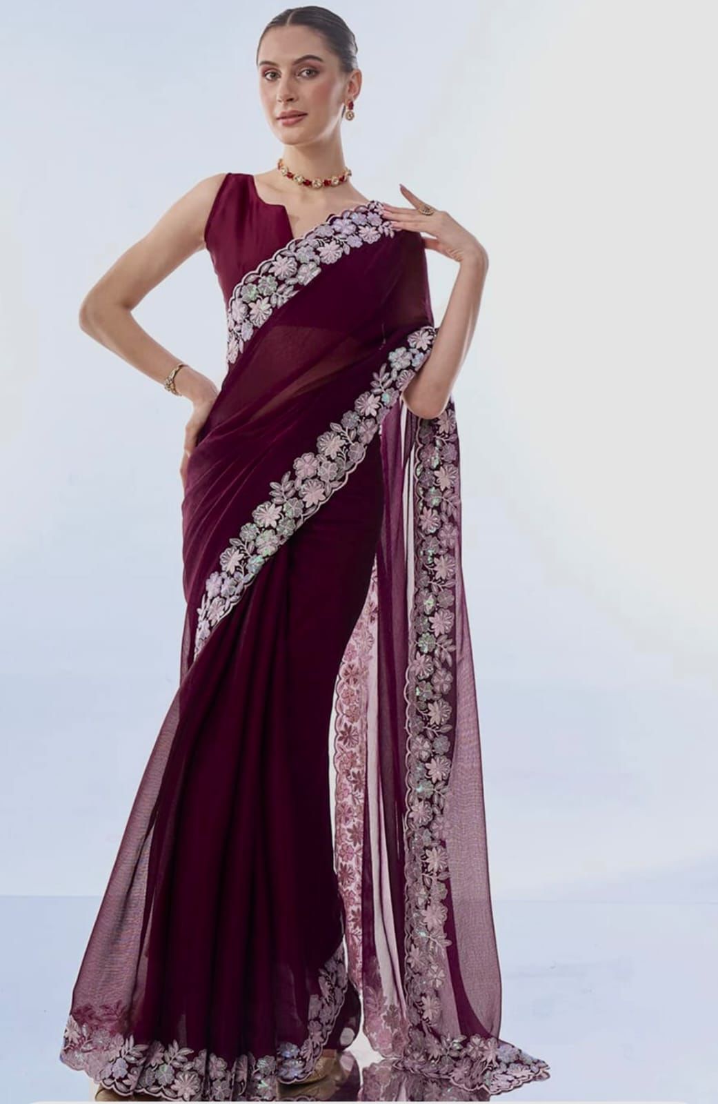 Georgette Sequence Saree