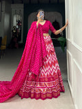 Navaratri Leheriya With Foil Print Lehenga Choli