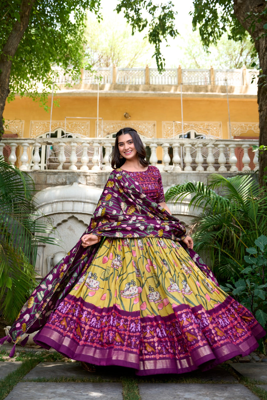 Navaratri Pichwai & Patola Printed Lehenga Choli