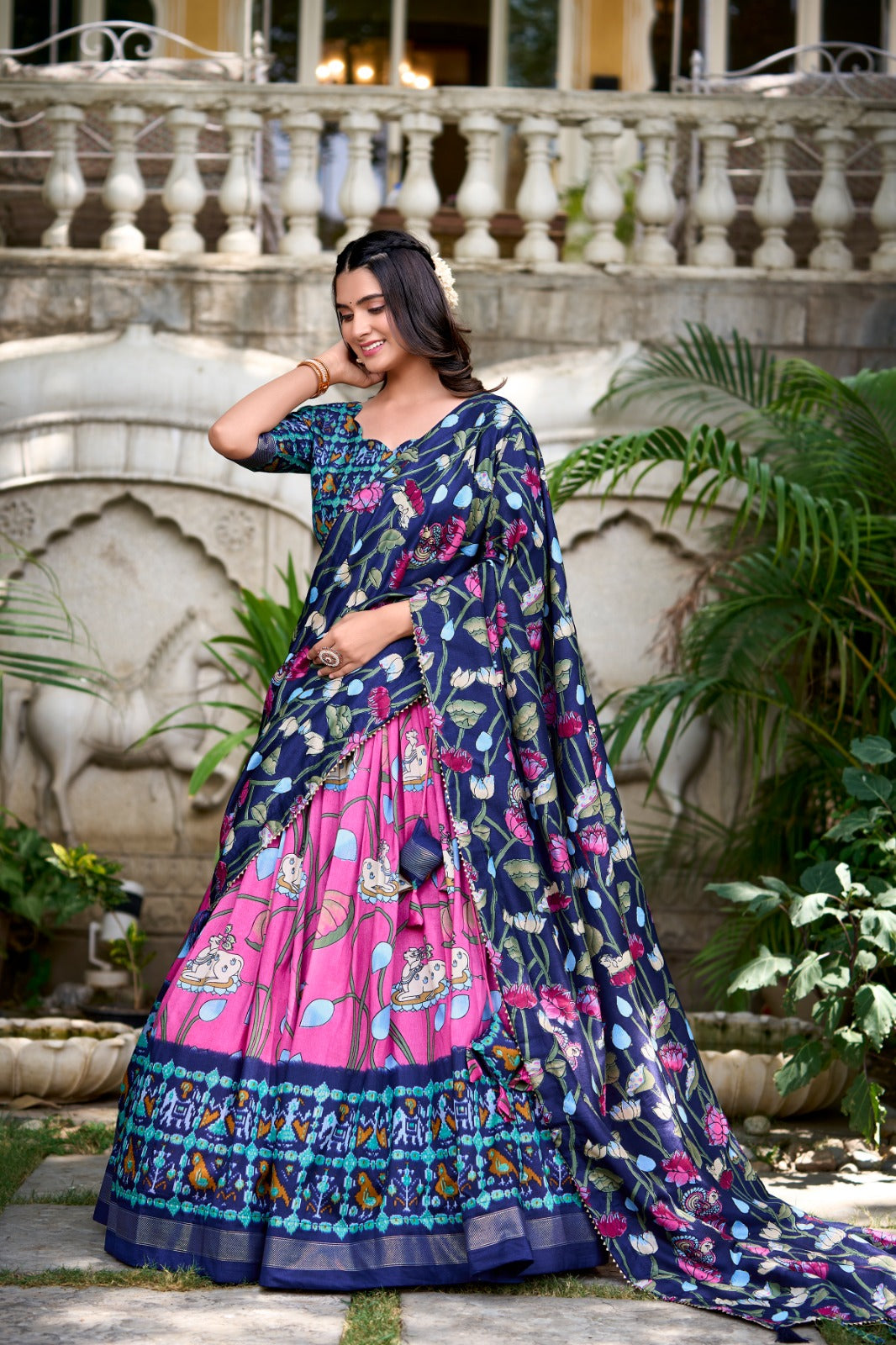 Navaratri Pichwai & Patola Printed Lehenga Choli