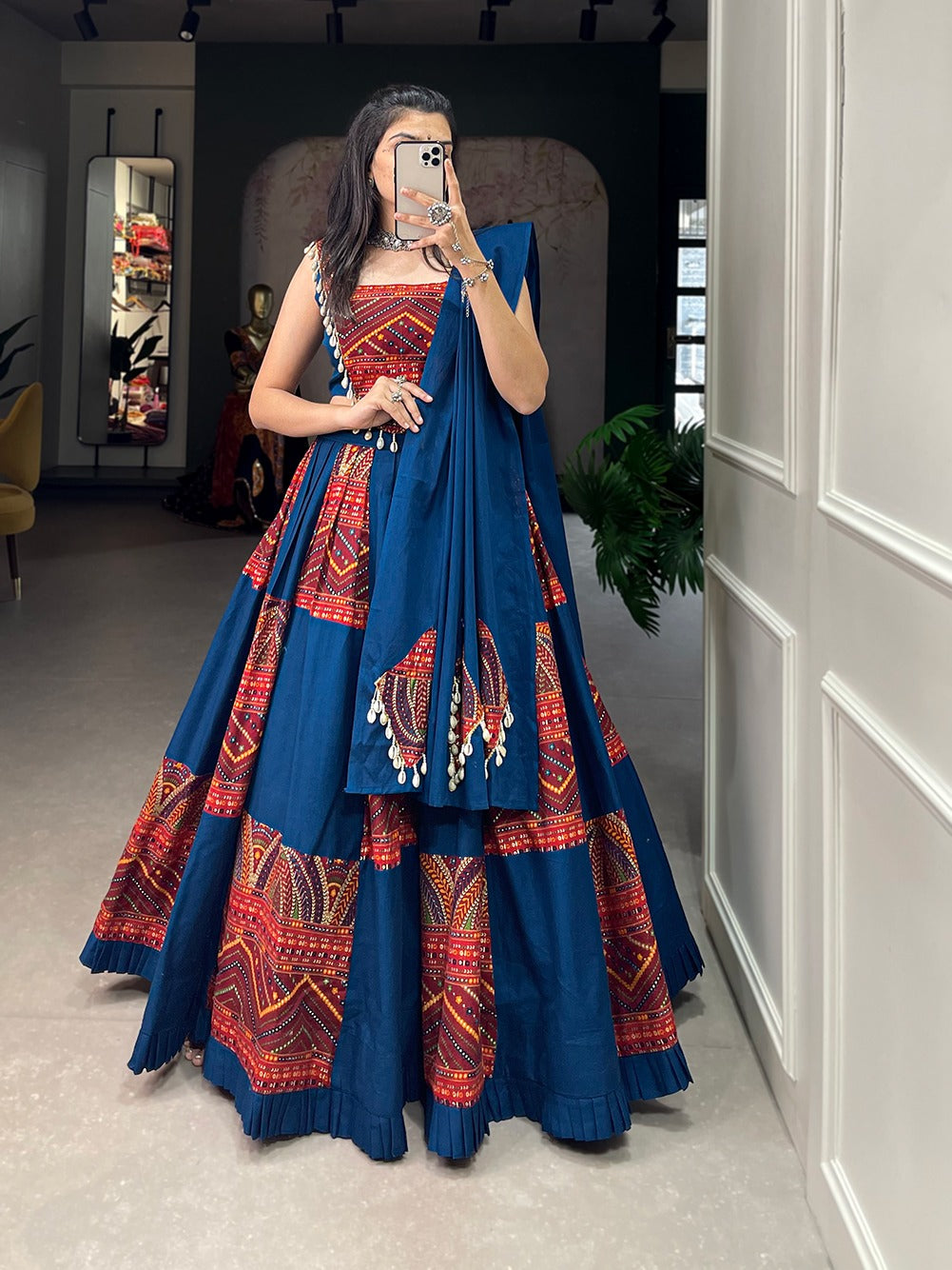 Navaratri Pure Cotton With Foil Print Lehenga Choli