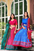 Navaratri Leheriya With Patola Print Border Lehenga Choli