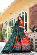 Navaratri Leheriya With Patola Print Border Lehenga Choli