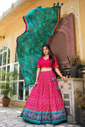 Navaratri Leheriya With Patola Print Border Lehenga Choli