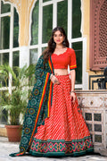 Navaratri Leheriya With Patola Print Border Lehenga Choli