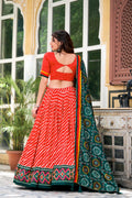 Navaratri Leheriya With Patola Print Border Lehenga Choli