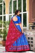 Navaratri Leheriya With Patola Print Border Lehenga Choli