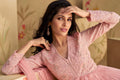 Pink Chinon Silk Anarkali Suit with Embroidered Details