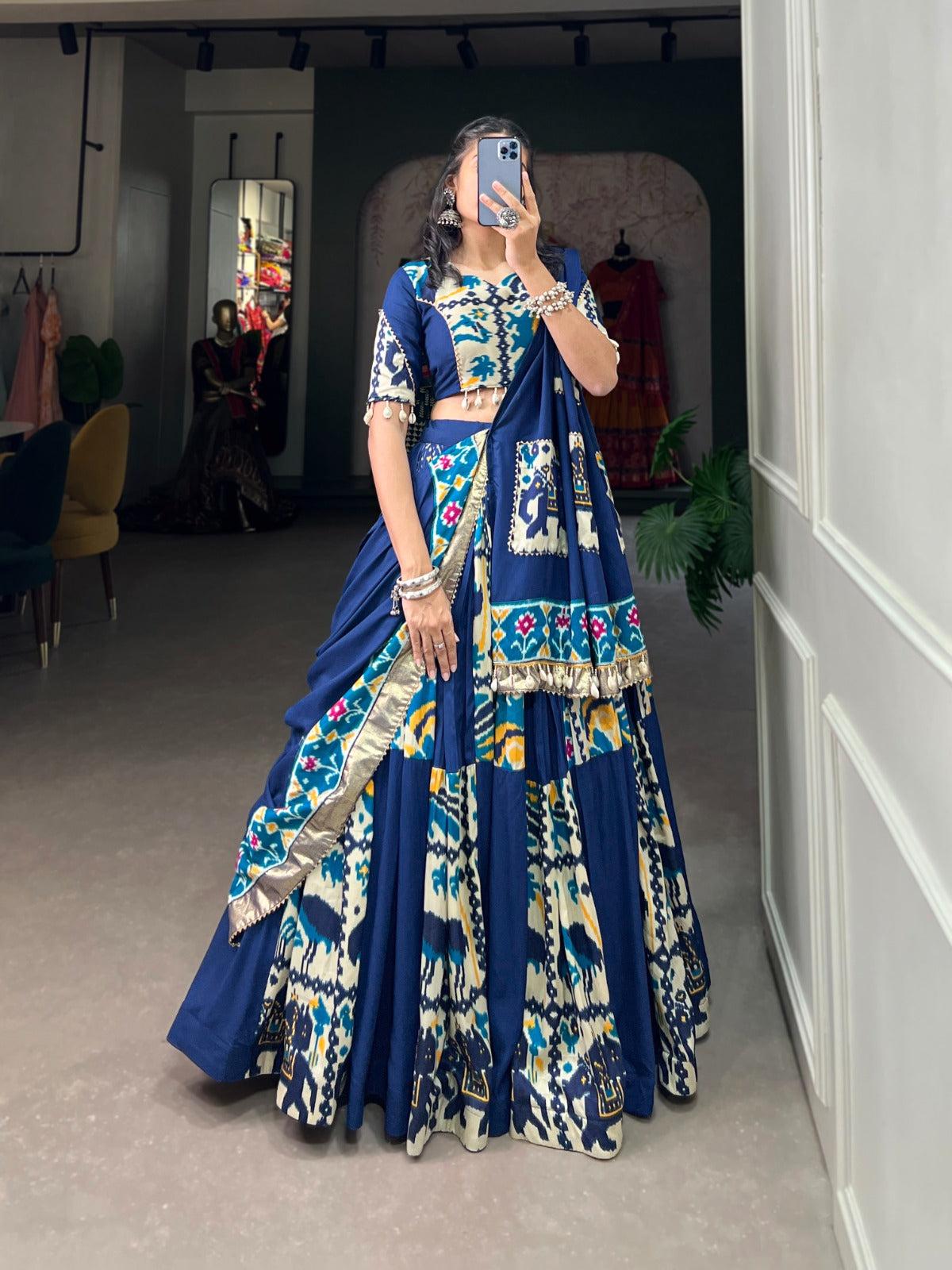 Navaratri Rayon With Printed Silk Lehenga Choli