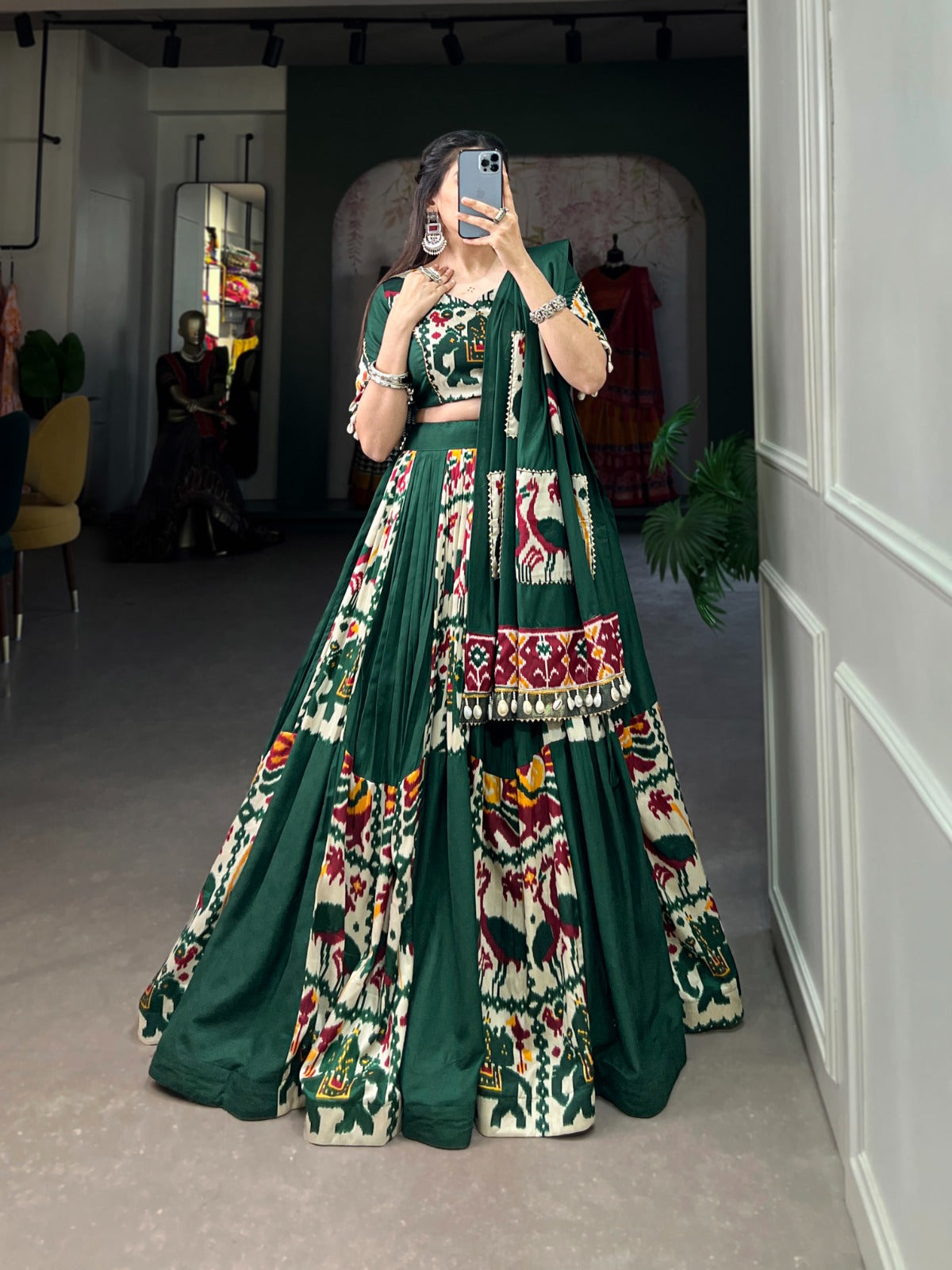 Navaratri Rayon With Printed Silk Lehenga Choli