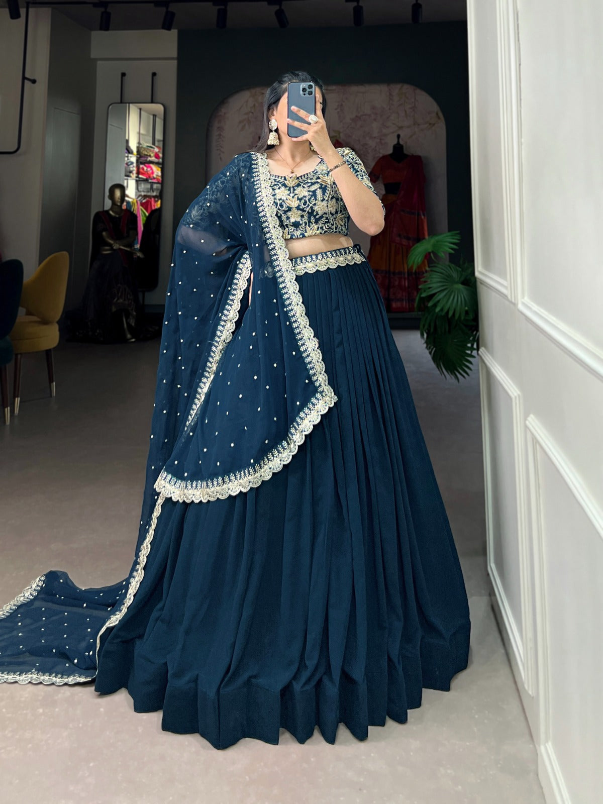 Navaratri Pure Georgette With Sequence Lehenga Choli