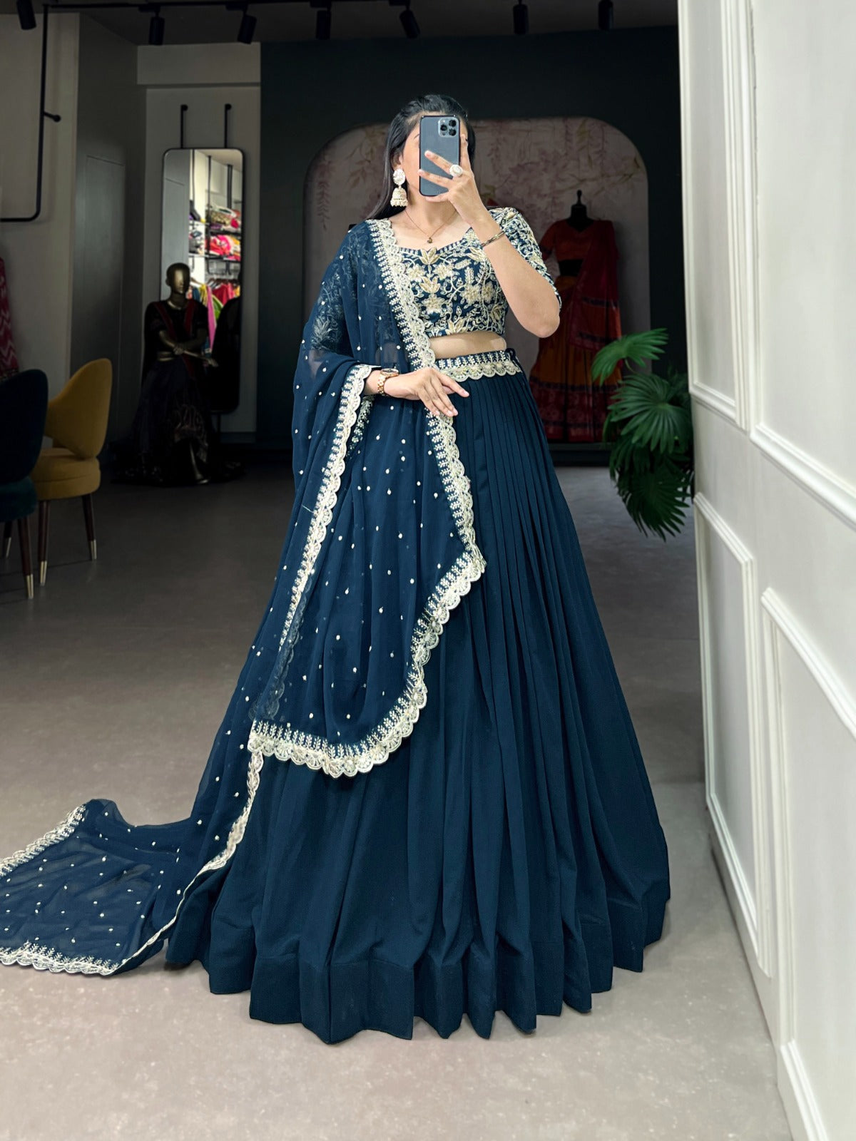 Navaratri Pure Georgette With Sequence Lehenga Choli